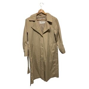 LONDON FOG Womens Tan Trench Coat Belted Classic Casual Outerwear 4P preppy